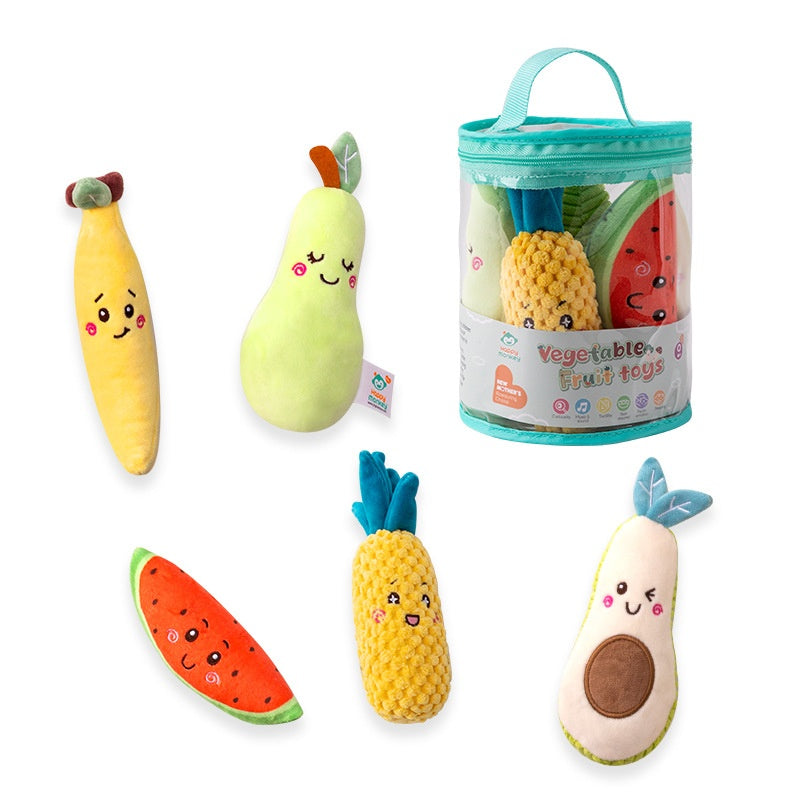 Cartoon Légumes et Fruits set Hand-Rattle Jouet bébé pour les mois d'entraînement de Grasping