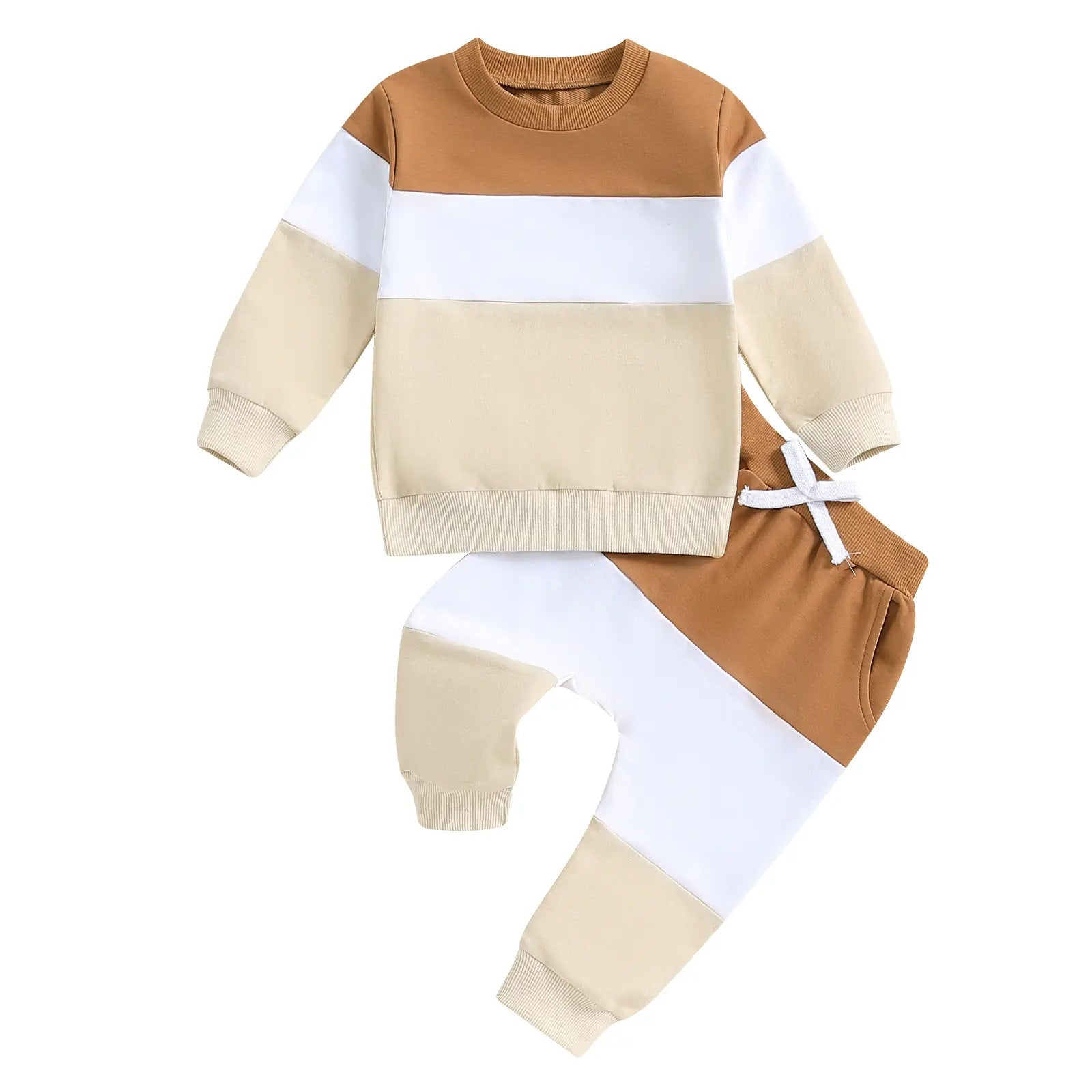 Garçons et filles Ensemble de pantalons à manches longues à col rond