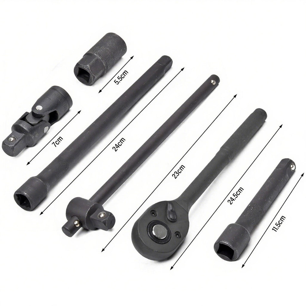 Ensemble de socket à clé à cliquet de 1 et 2 poids lourds 8-32mm