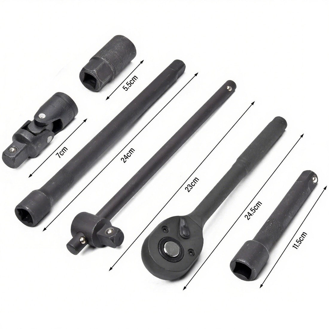 Ensemble de socket à clé à cliquet de 1 et 2 poids lourds 8-32mm