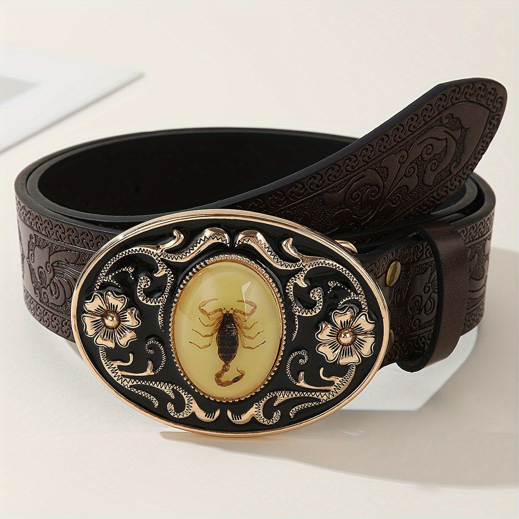 Ceinture créative en cuir de scorpion pour hommes