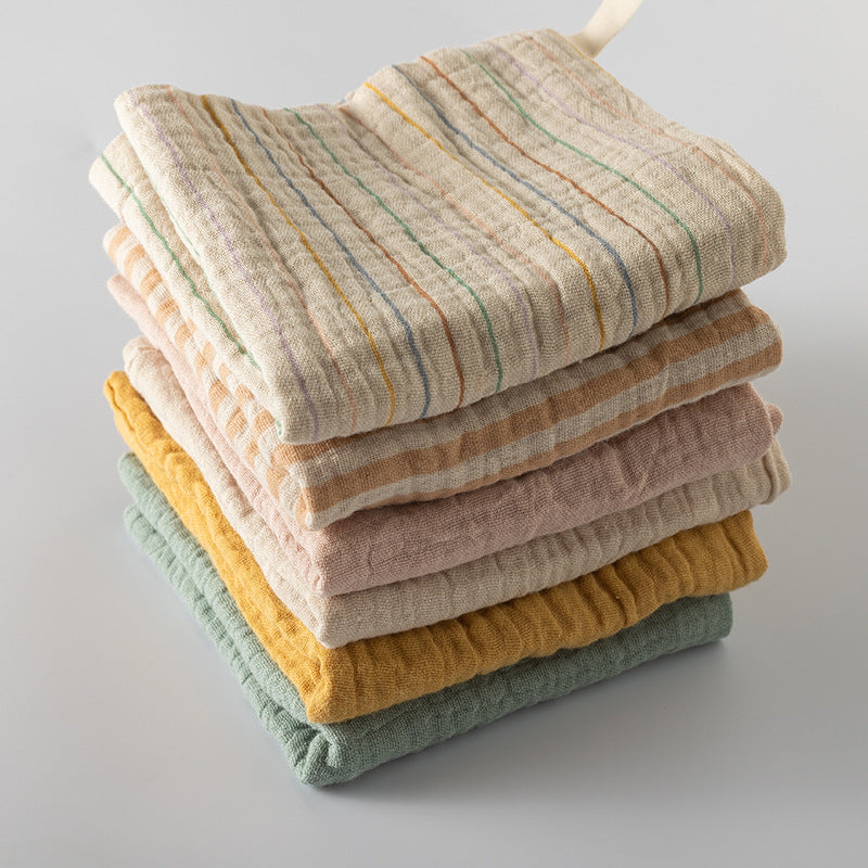 Simple bébé Gauze coton Serviette carrée à quatre couches Salive Serviette visage vêtement couleur soins infirmiers