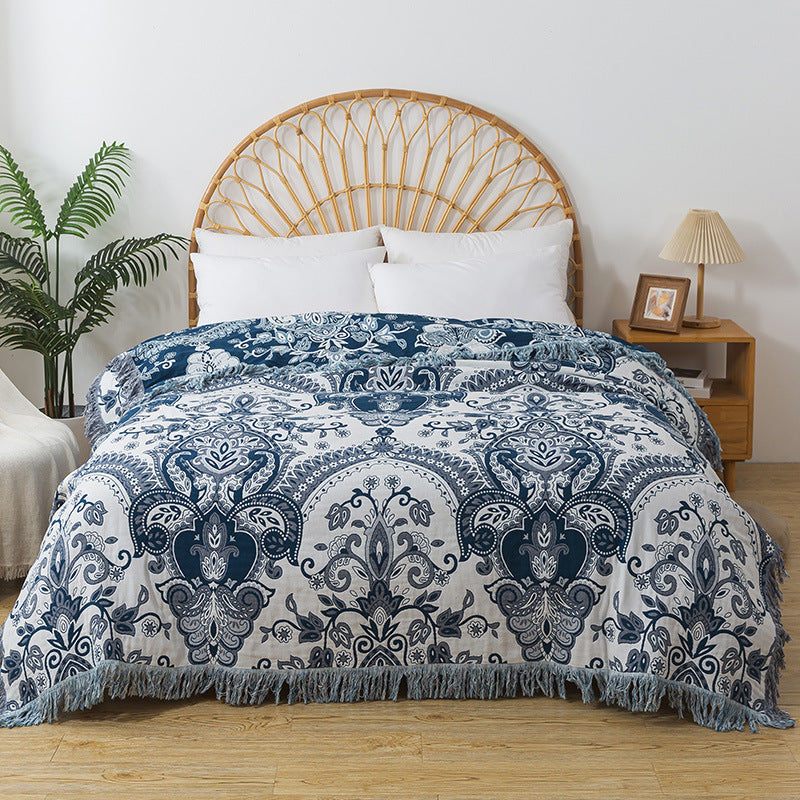 Couverture de jet de savon légère et souple en tassel floral