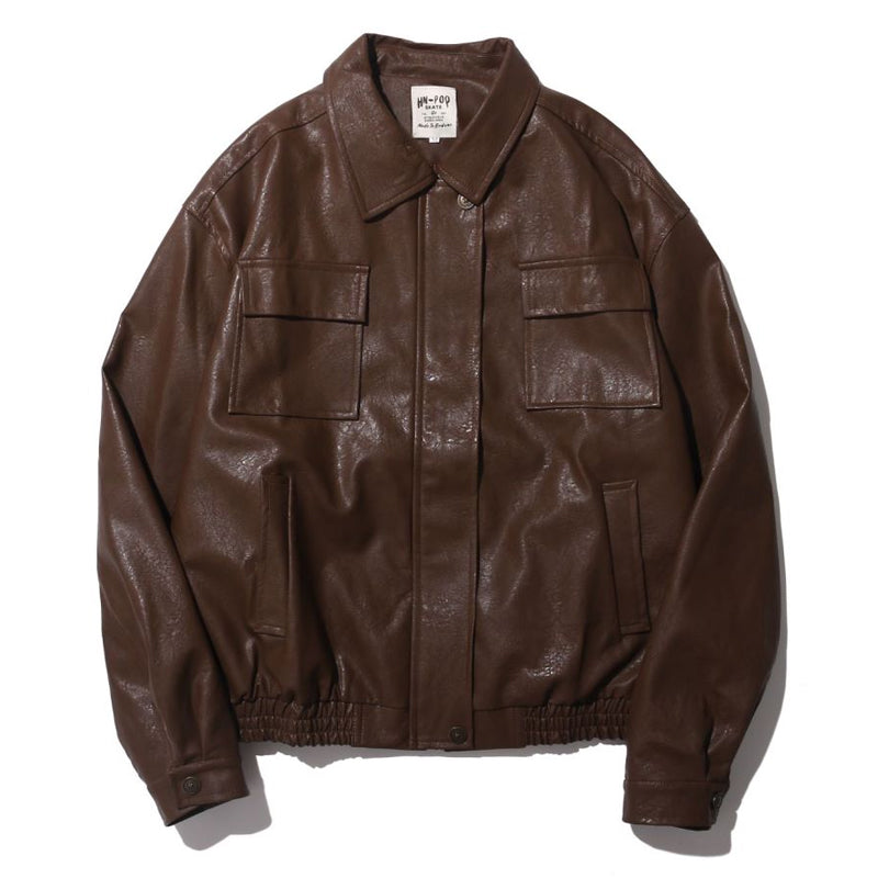Veste en cuir de moto PU vintage japonais
