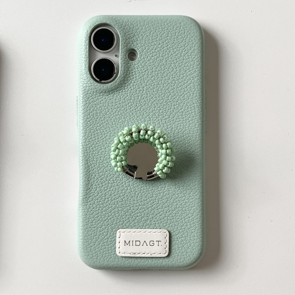 Porte bague en perles Minimalist Solid-color Phone Case