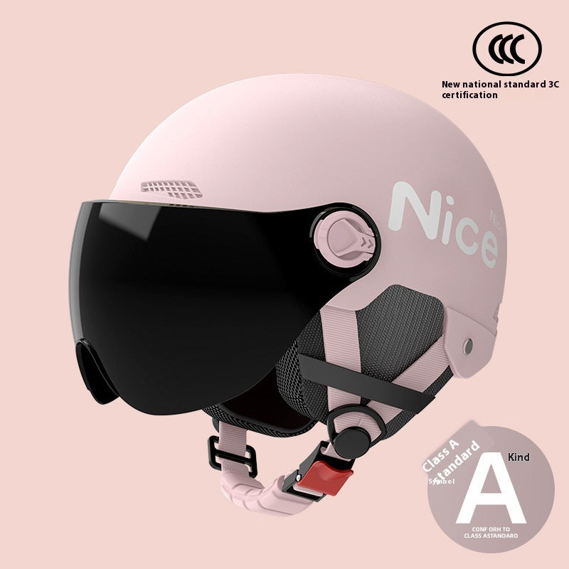 Casque de sécurité couleur solide de moto pour femmes
