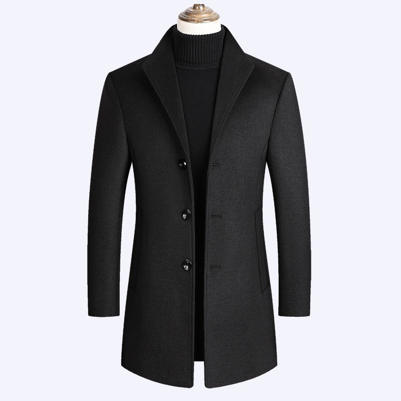 Manteau pour hommes d'âge moyen Collar Woolen