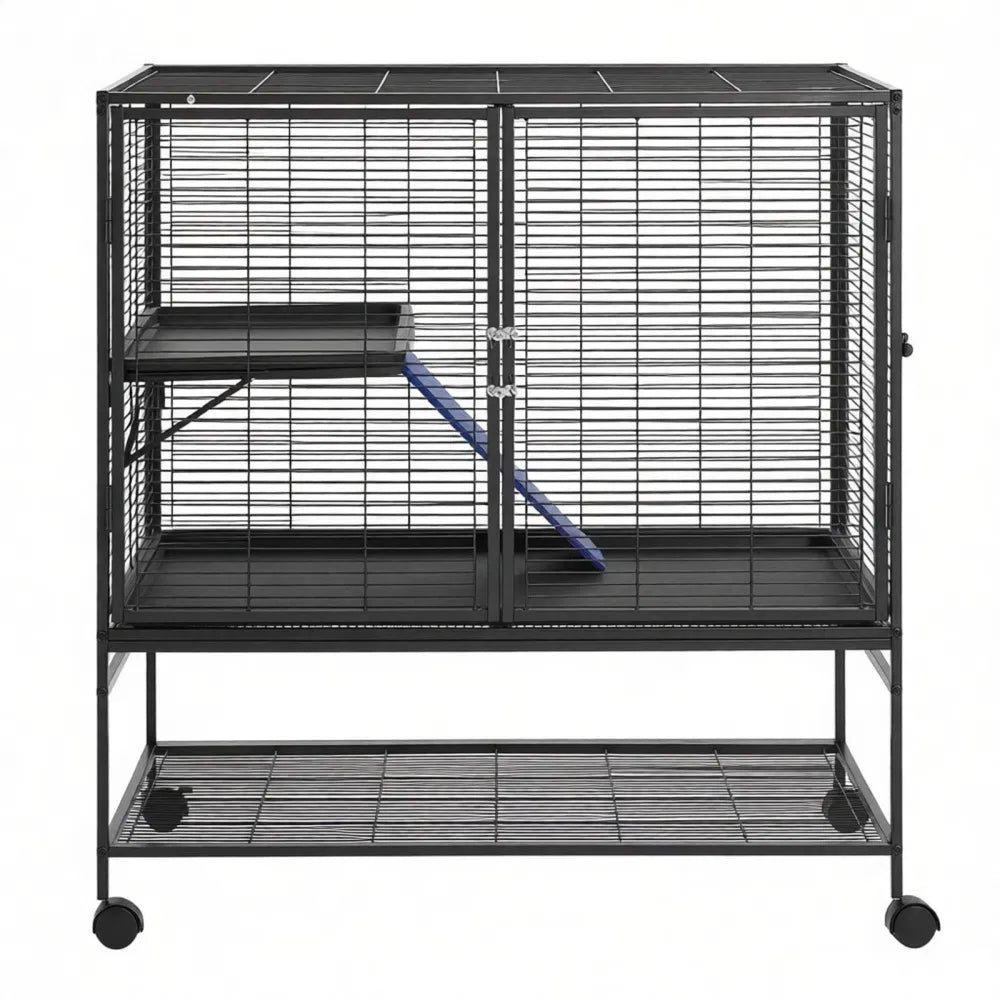 Cage animal avec antidérapant et facile à nettoyer pour l'extérieur