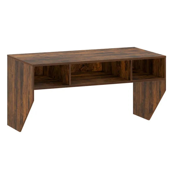 Rustic Brown bureau d'ordinateur flottant mural avec stockage 3-Cube