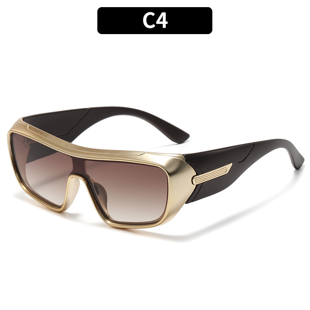 Retro Style One Piece Oversized Sunglasses