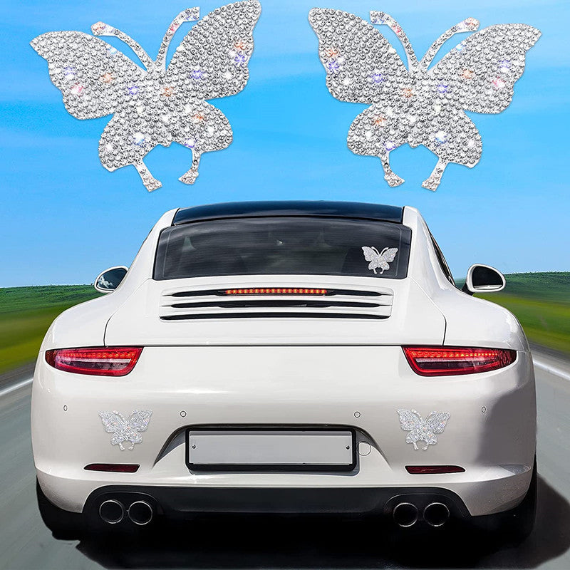 Sticker de voiture à papillon incrusté de diamants Sticker de corps de griffe d'ours
