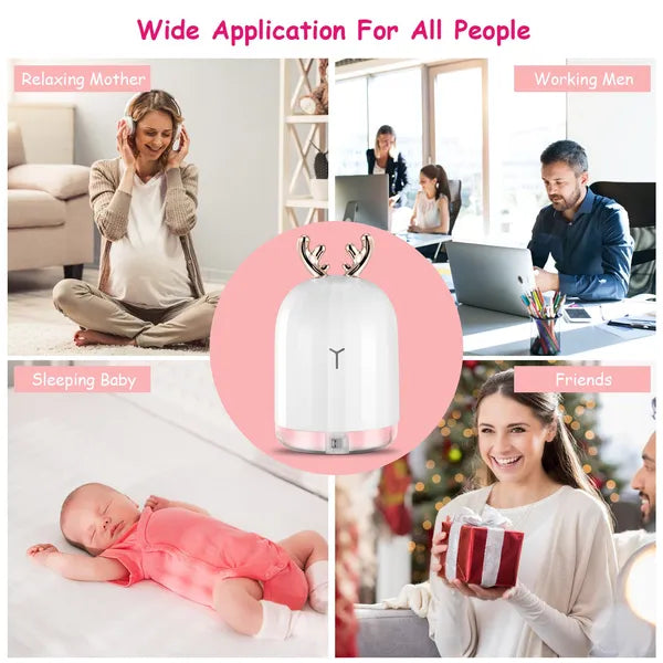 Ultrasonic Cool Mist Humidificateur 220ml Diffuseur d'air Atomiseur avec 7 lumières respirantes couleur