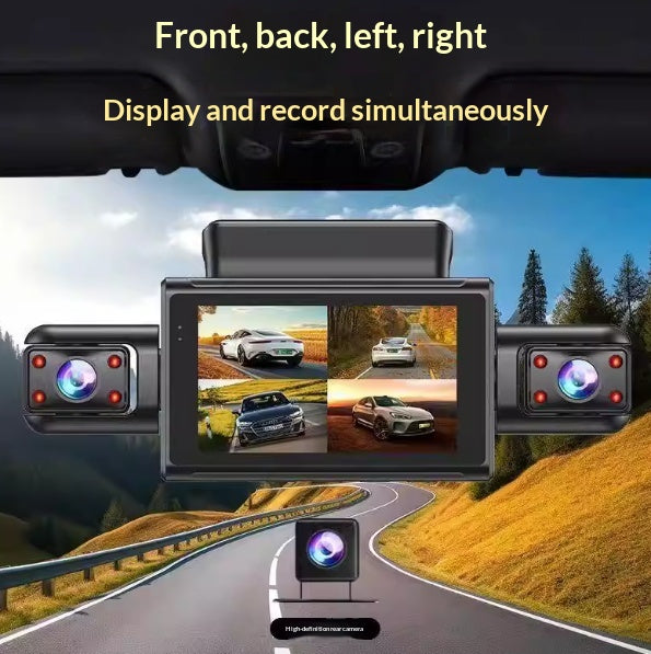 Panoramique Dash Cam Plug-and-Play Night Vision 4-Camera Reversing View