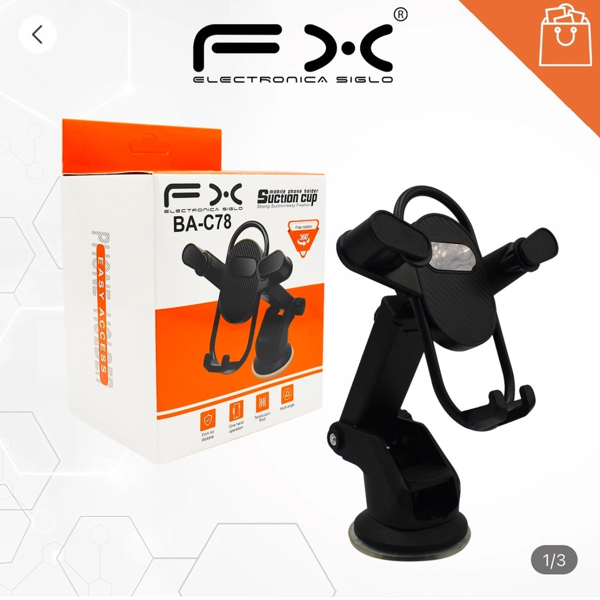 Car Suction Cup Support de téléphone mobile 360 Degree Rotating Navigation Holder Auto-pickup seulement