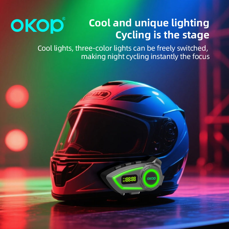 KP-290 Casque de moto Bluetooth casque Intercom Musique imperméable Bruit Annulation Di