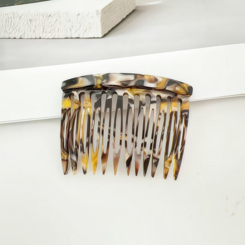 Pixie-coup Bangs Leopard-print Peigne de Bun cheveux non glissants