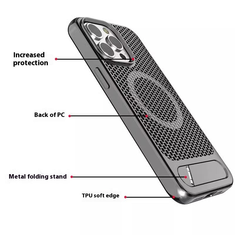 Boîtier de téléphone de la grille approprié Refroidissement de l'aspiration magnétique