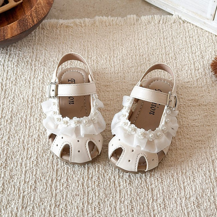 Sandales Baotou avec semelle douce et anti-dérapant chaussures de marche pour bébé