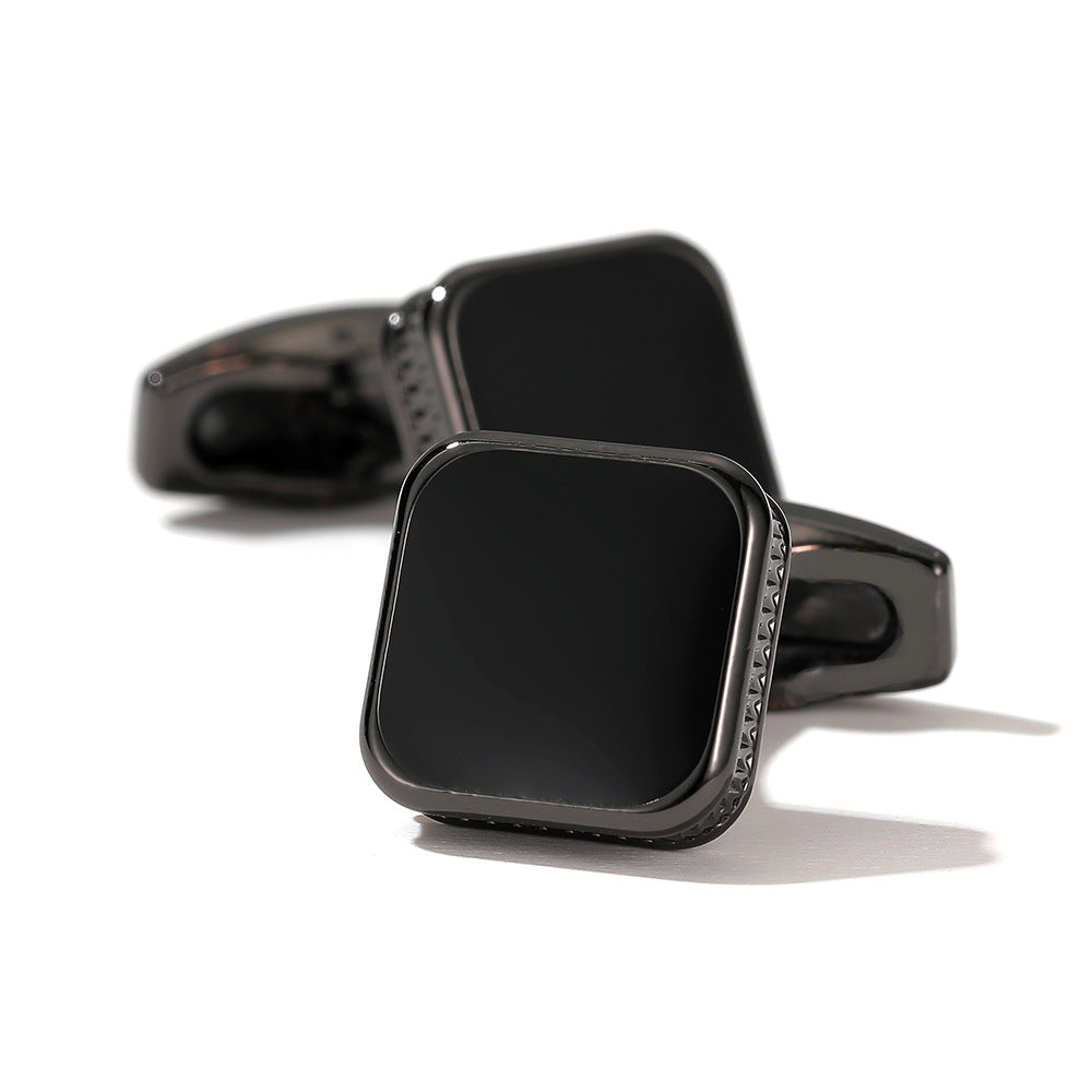 Men's Cufflinks Mode carré goutte huile simple 4 couleurs