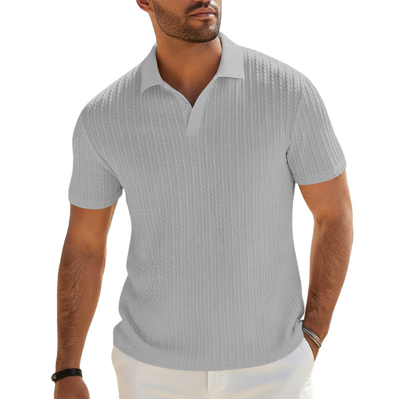 Magasin Indépendant Été Hommes Texturé Vertical Stripe Polo