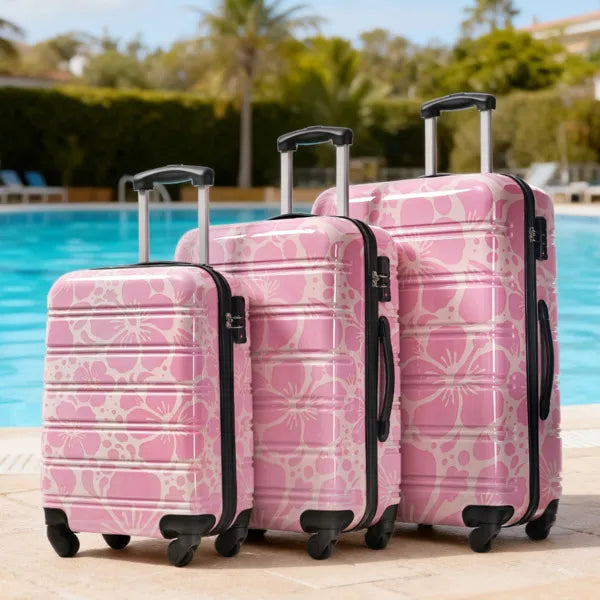 Ensembles de bagages en coque dure Valise Spinner 3 Pcs avec TSA Lock Lightweight-20"+24"+28" Luggag