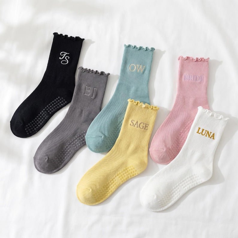 Chaussettes de yoga brodées pour enfants