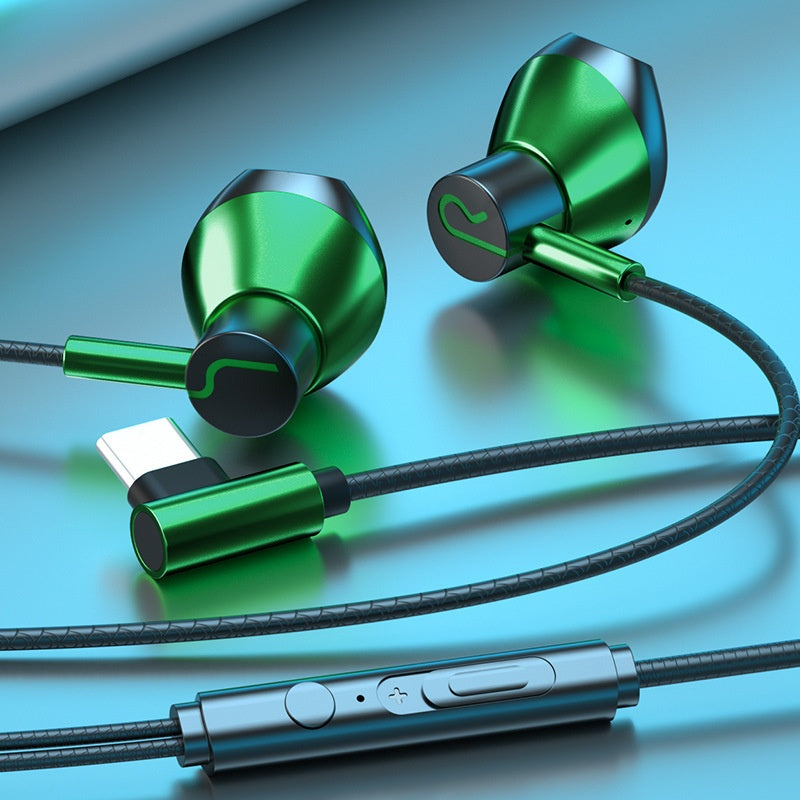 Casques de jeu Câblés dans l'oreille Port plat Trou rond Universal Ecouteurs Interface