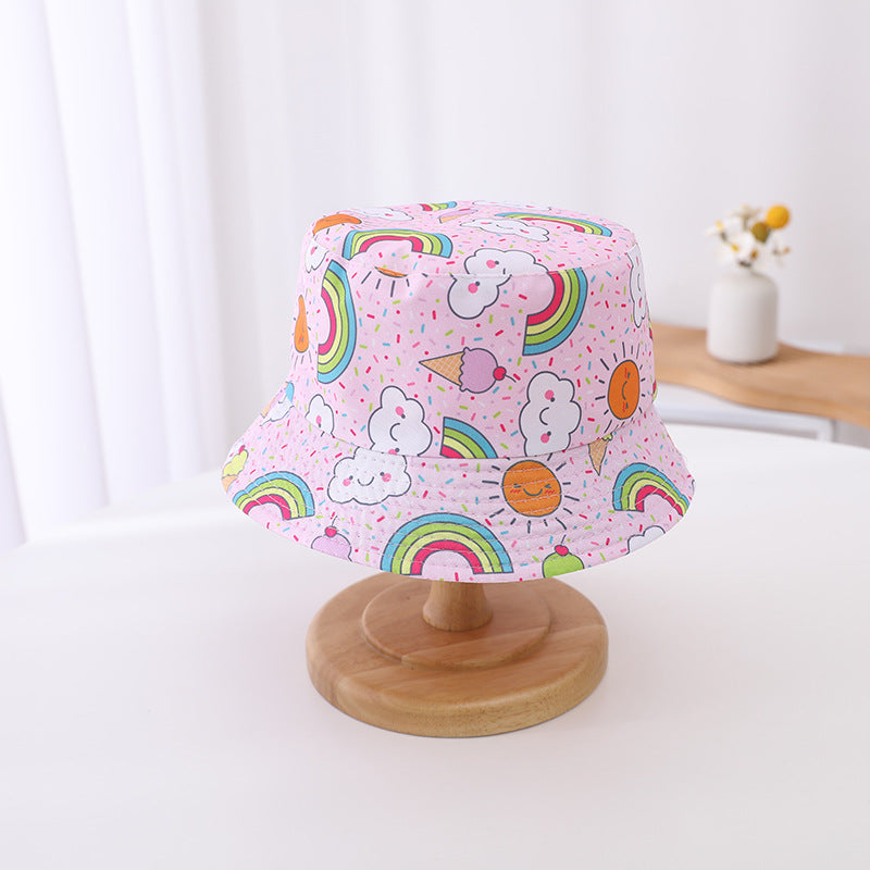Chapeau de seau de soleil à double bord pour enfants