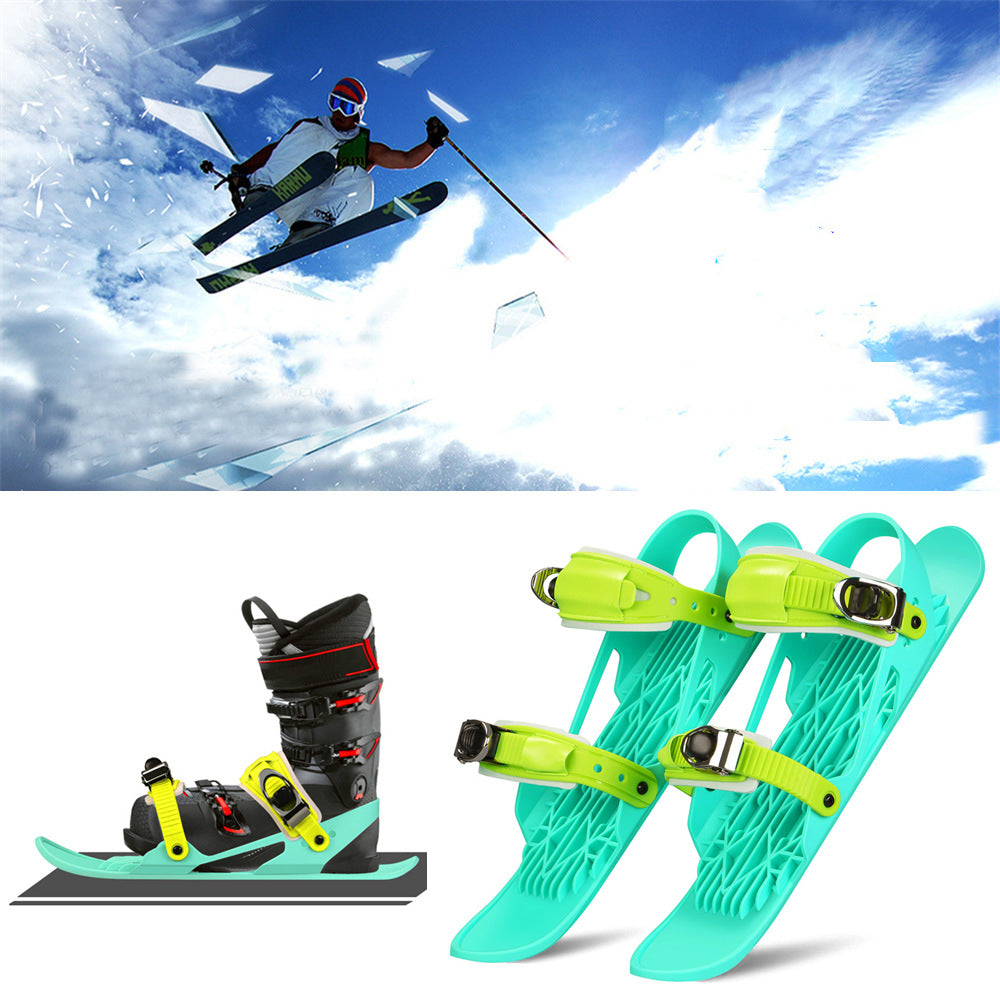 Mini Ski Skates Portable Short Skiboard Chaussures réglables pour neige
