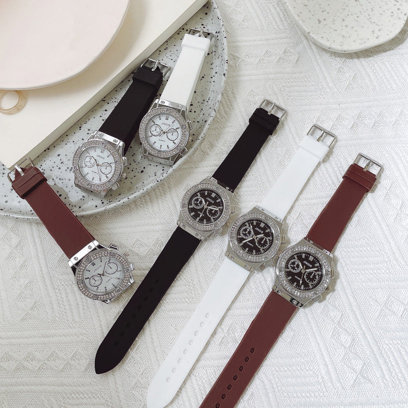 Montre bracelet en silicone Diamant d'affaires tout-match