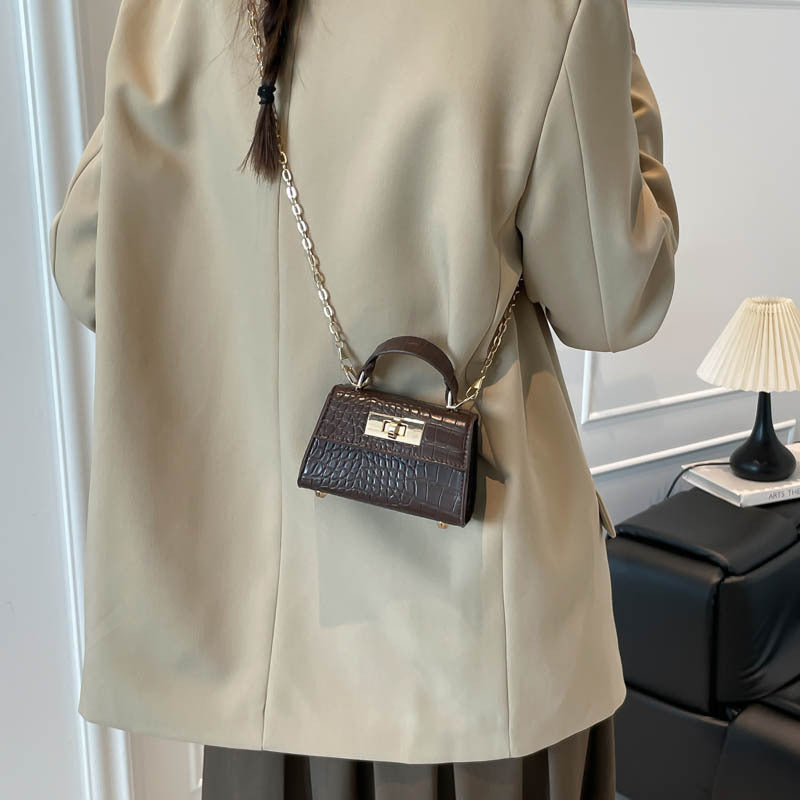 Casual square handbag with shoulder strap