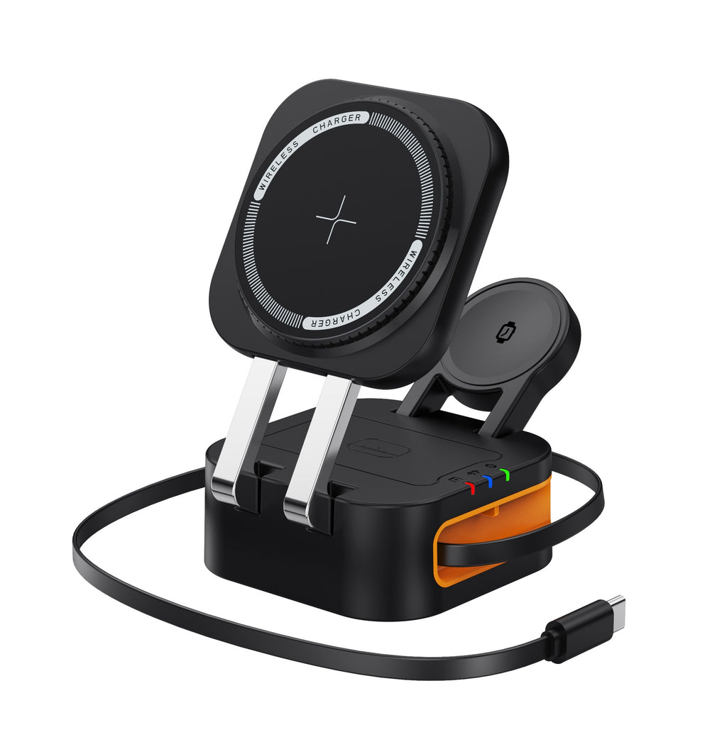 Magasafe Magnetic Phone Holder Chargeur sans fil de bureau trois en un