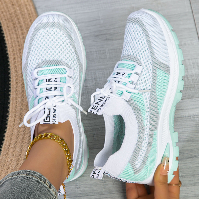 Femmes Sporty Flyknit Mesh Chaussures Low-cut léger Casual et polyvalent