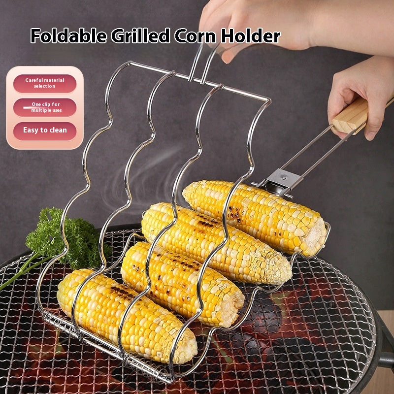Electroplating Creative Poignée pliante Ménage Barbecue anti-échaudage Clip cuisine extérieure