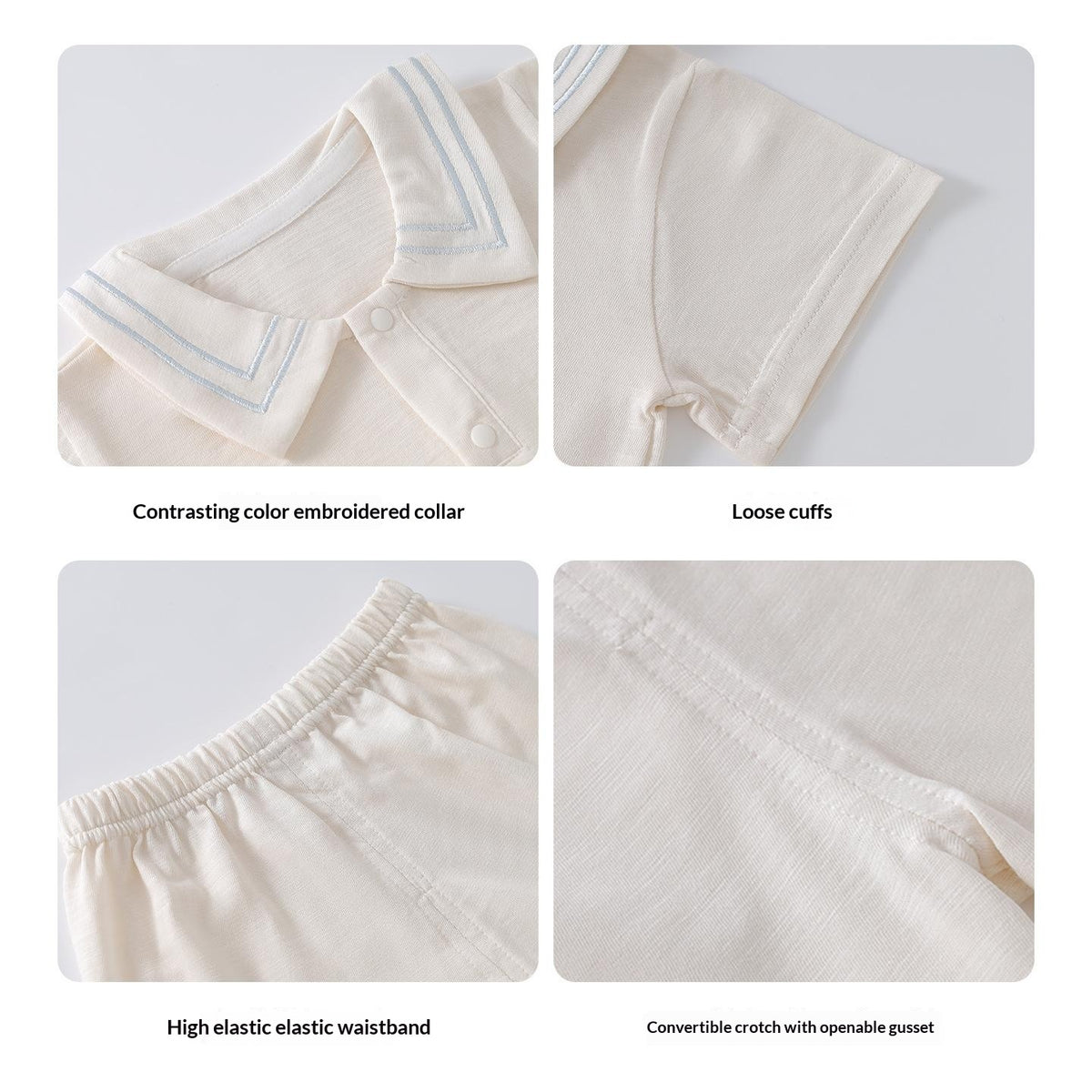 Ensemble de shorts à manches courtes pour bébé tout-petit - Deux pièces respirantes légères pour la somme