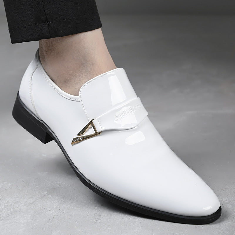 Chaussures en cuir classique casual homme pointu orteil Tout-appariement British Style Cuir