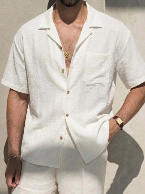 Robe homme chemise d'été style mince