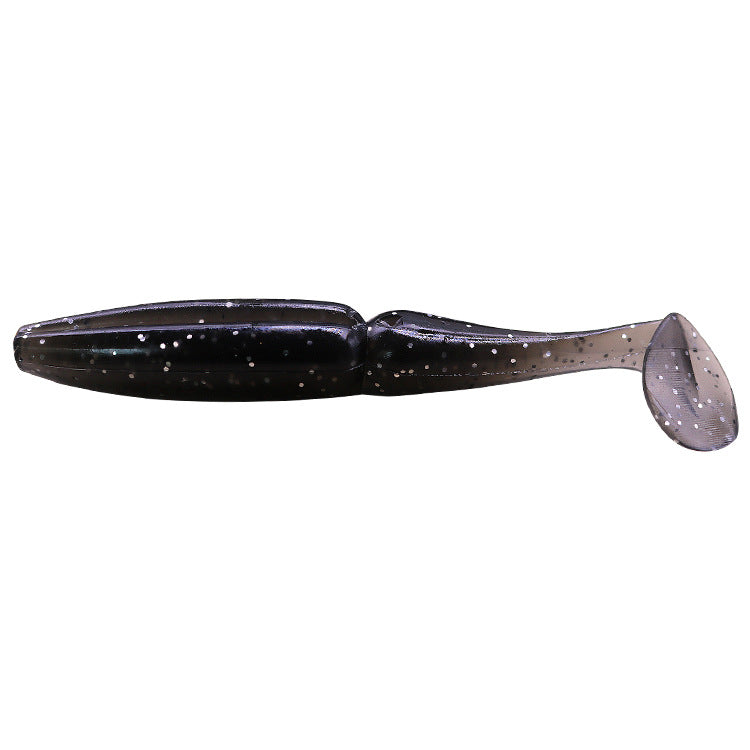 Soft Bait Deux Couleurs T Tail Lure de Poisson souple avec Crochet Groove