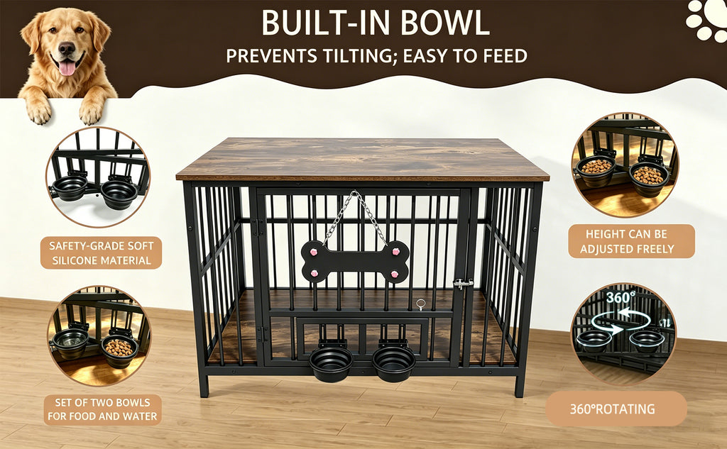 Bois ancien grain de chien bord de cage