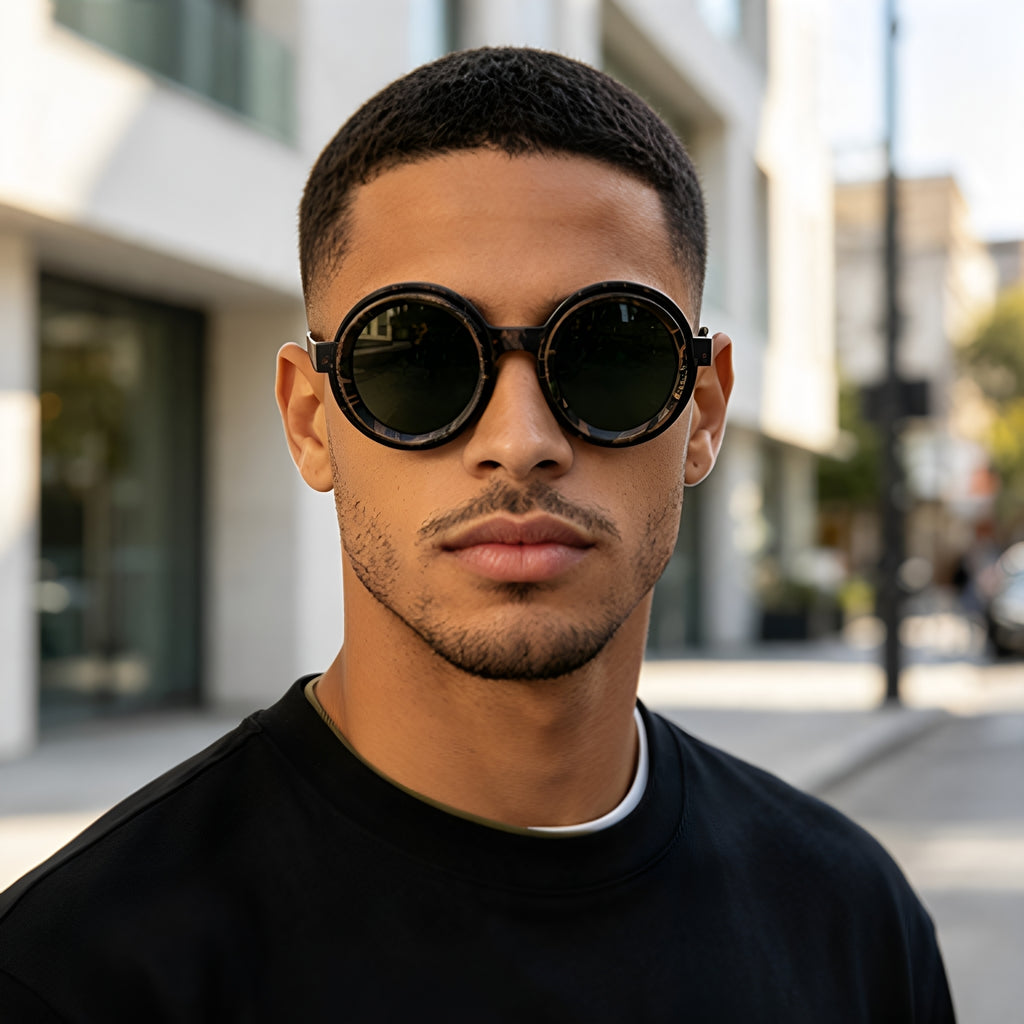 Lunettes de soleil grand format pour hommes avec cadres en métal