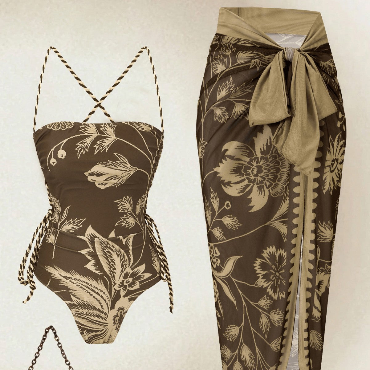 Ensemble de maillot de bain et robe de plage pour femmes