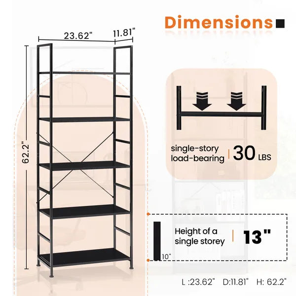 5-tier bookcase