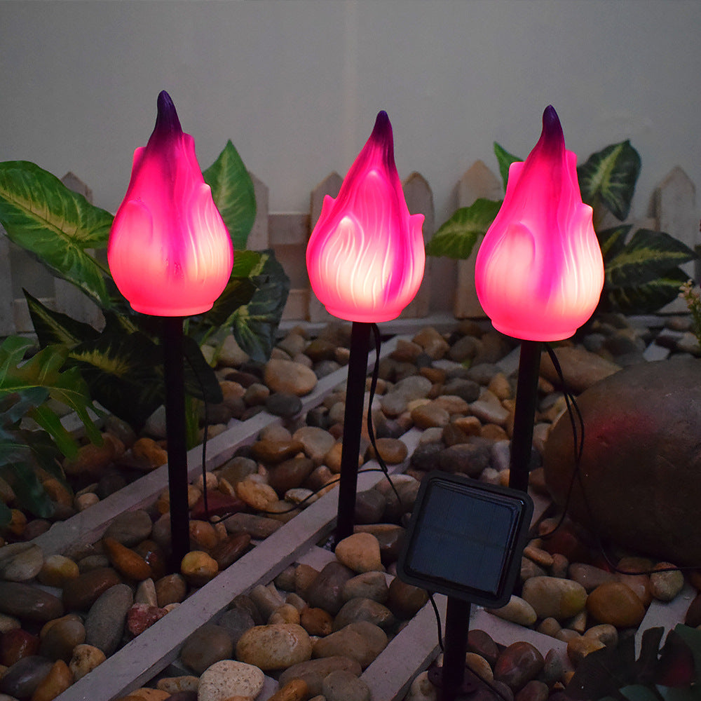 Décoration de cour pour lampe à flamme solaire de simulation
