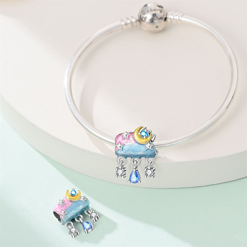 Sunny-Rainy Weather Sun-Moon-Stars Bracelet Pendentif perles Accessoires
