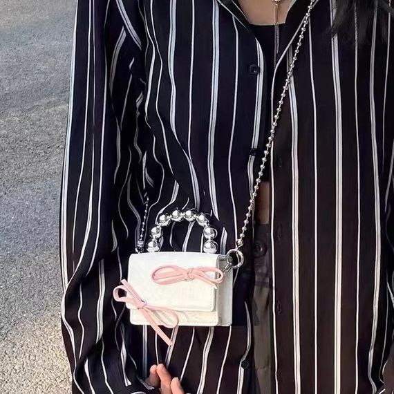 Sac à main Texturé Mignon Bow Mini chaîne