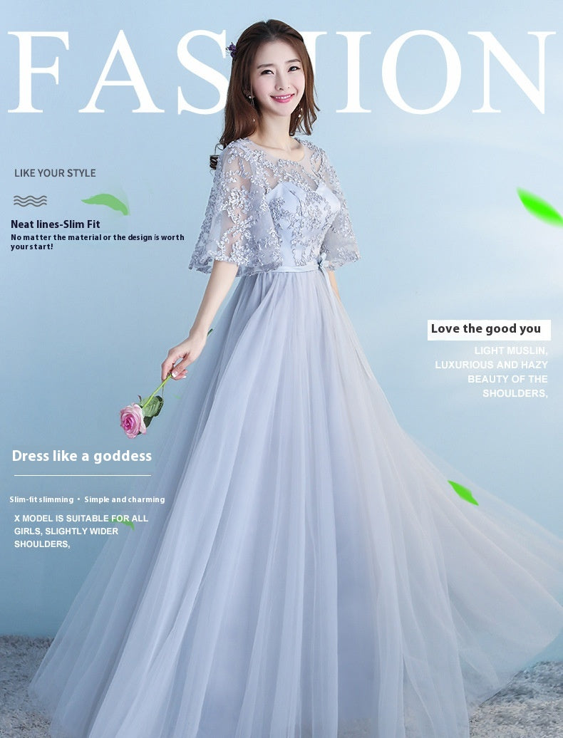 Longue robe de mariée bleue robe de mariée