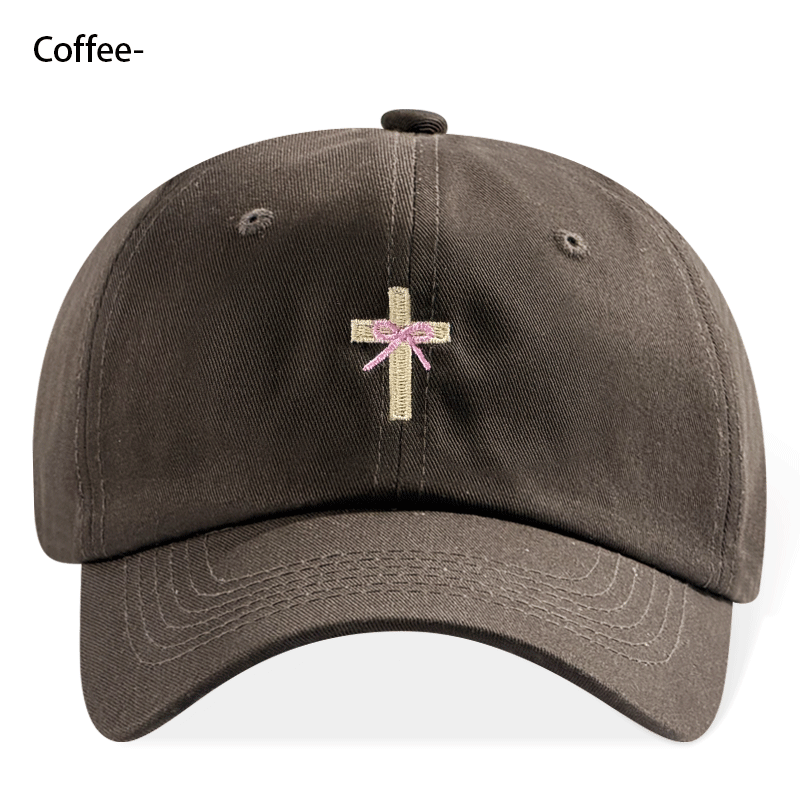 Religieux Christian Cross Bow Broderie Vintage Casual Unisexe Baseball Chapeau de papa