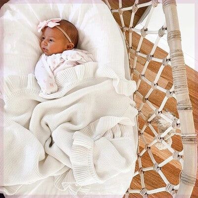 Couvertures de bébé tricotées Newborn Swaddle Wrap Ruffle