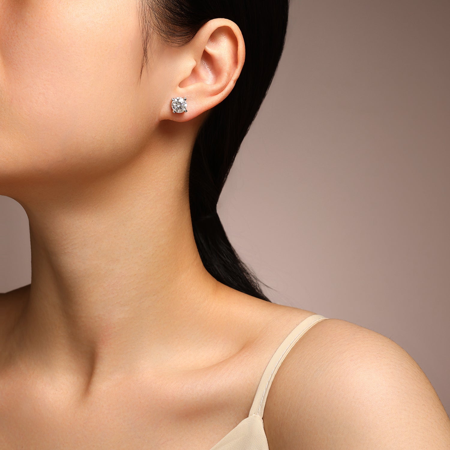 S925 Boucles d'oreilles en argent moussanite Sterling