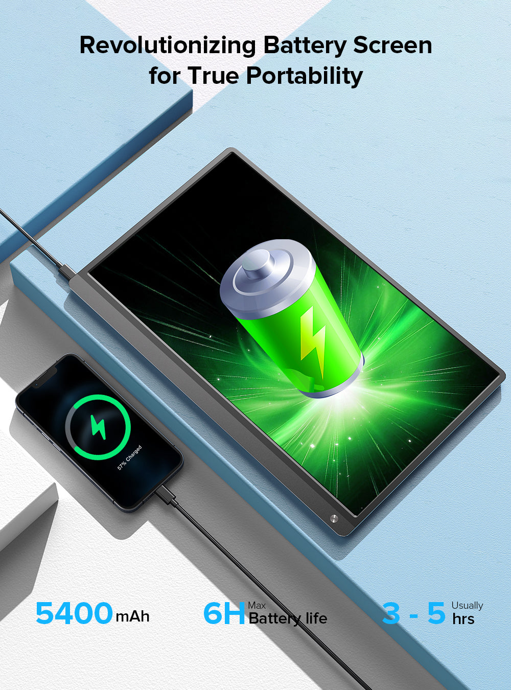 UPERFECT UTouch G16 15.6 pouces 120Hz moniteur de jeu portable pour le pont à vapeur intégré 10800m